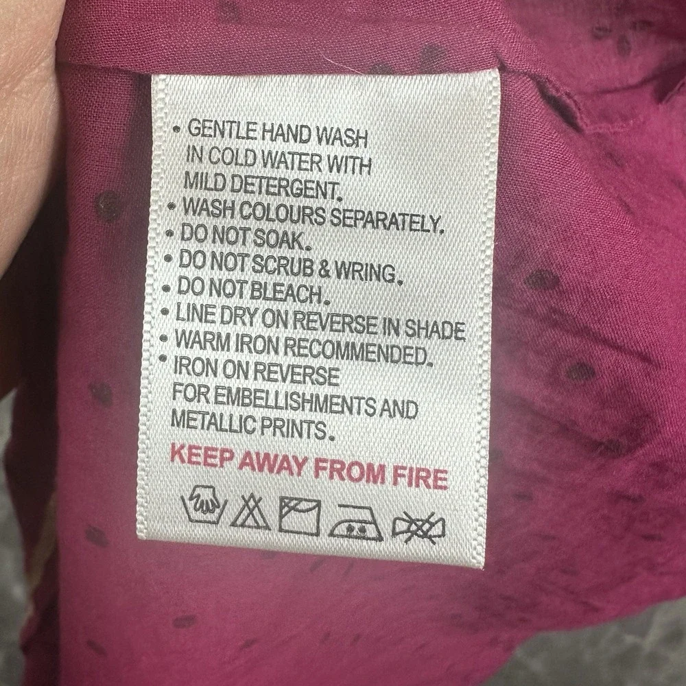 Fabindia Maxi Skirt Girls 8-10 Magenta Pink Gold Indian  Ethnic